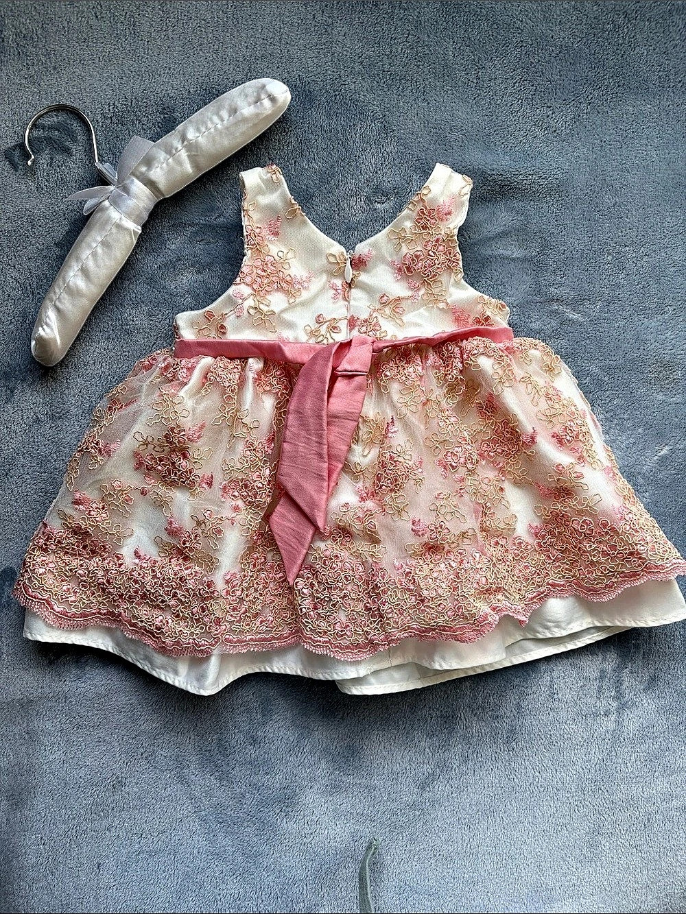 Princess Collection Floral Formal Dress Pink & White Baby 9M - Picture 2 of 8